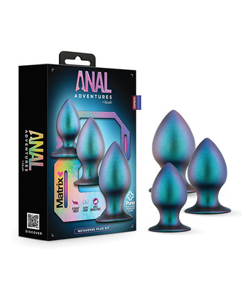 Blush Novelties BL-38215 Anal Adventures Matrix Metaverse Plug Kit, 3 Sizes