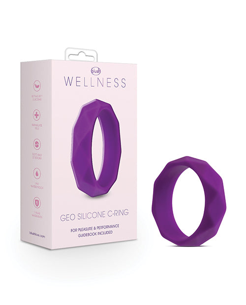 Blush Novelties Wellness Geo UltraSilk® C-Ring, Purple Puria™ Silicone