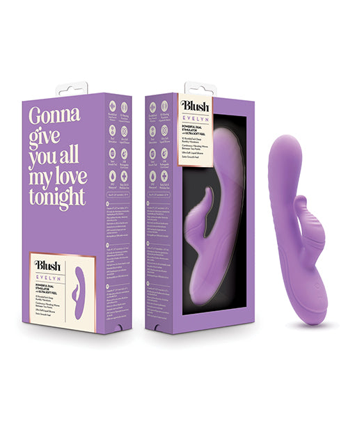 Blush Evelyn Rabbit Vibrator, Purple - RumboTech™ Dual Stimulation
