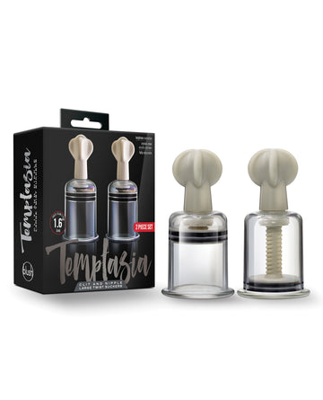 Blush Novelties Temptasia Clit & Nipple Large Twist Suckers, Clear - Set of 2