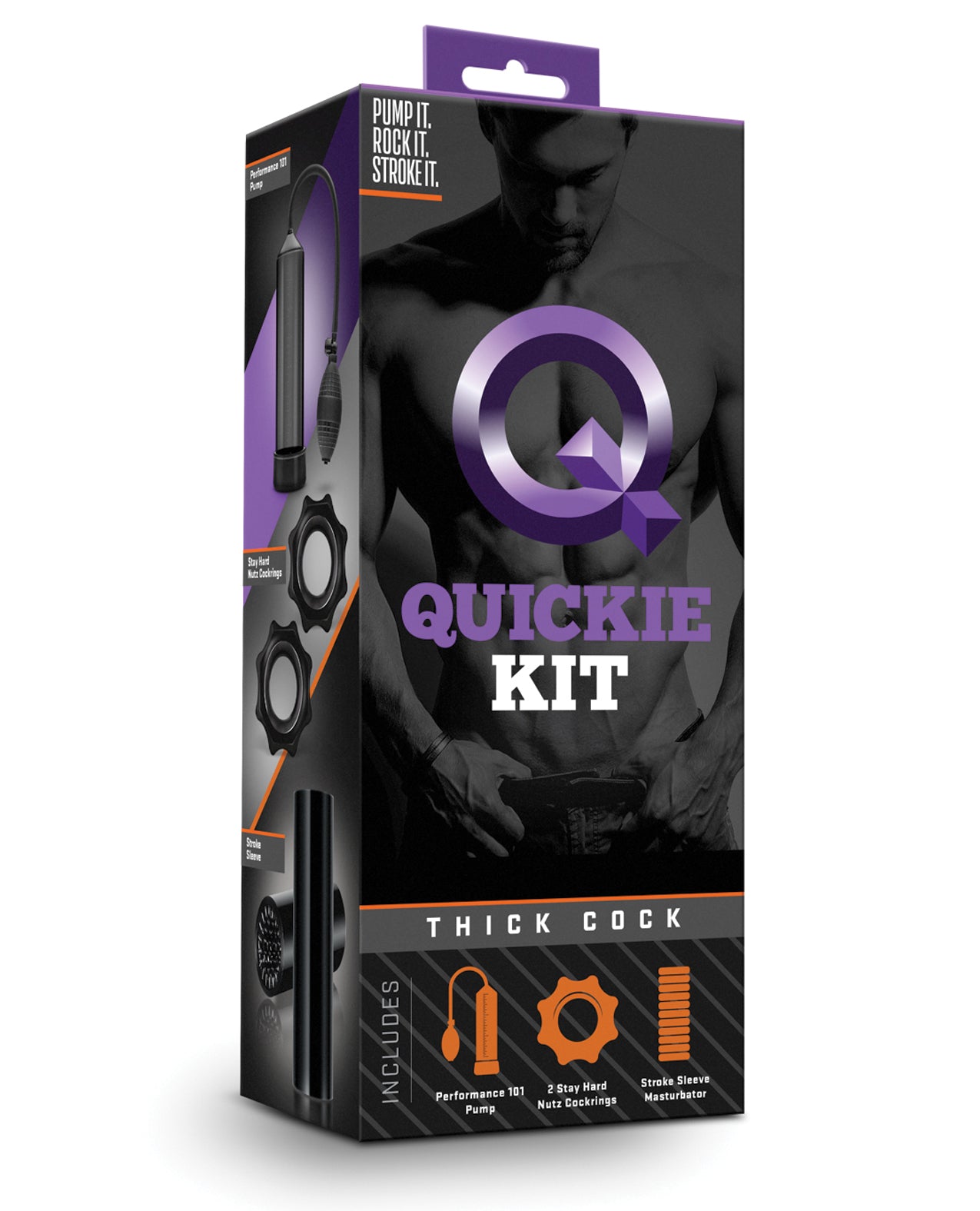 Blush Novelties BL-50115 Quickie Kit - Thick Cock, Black, Vibrating