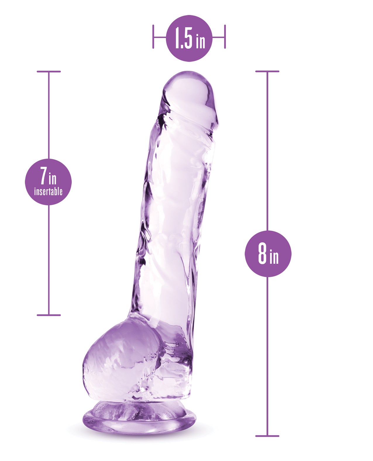 Blush Naturally Yours 8 in. Crystalline Adult Toy, Amethyst