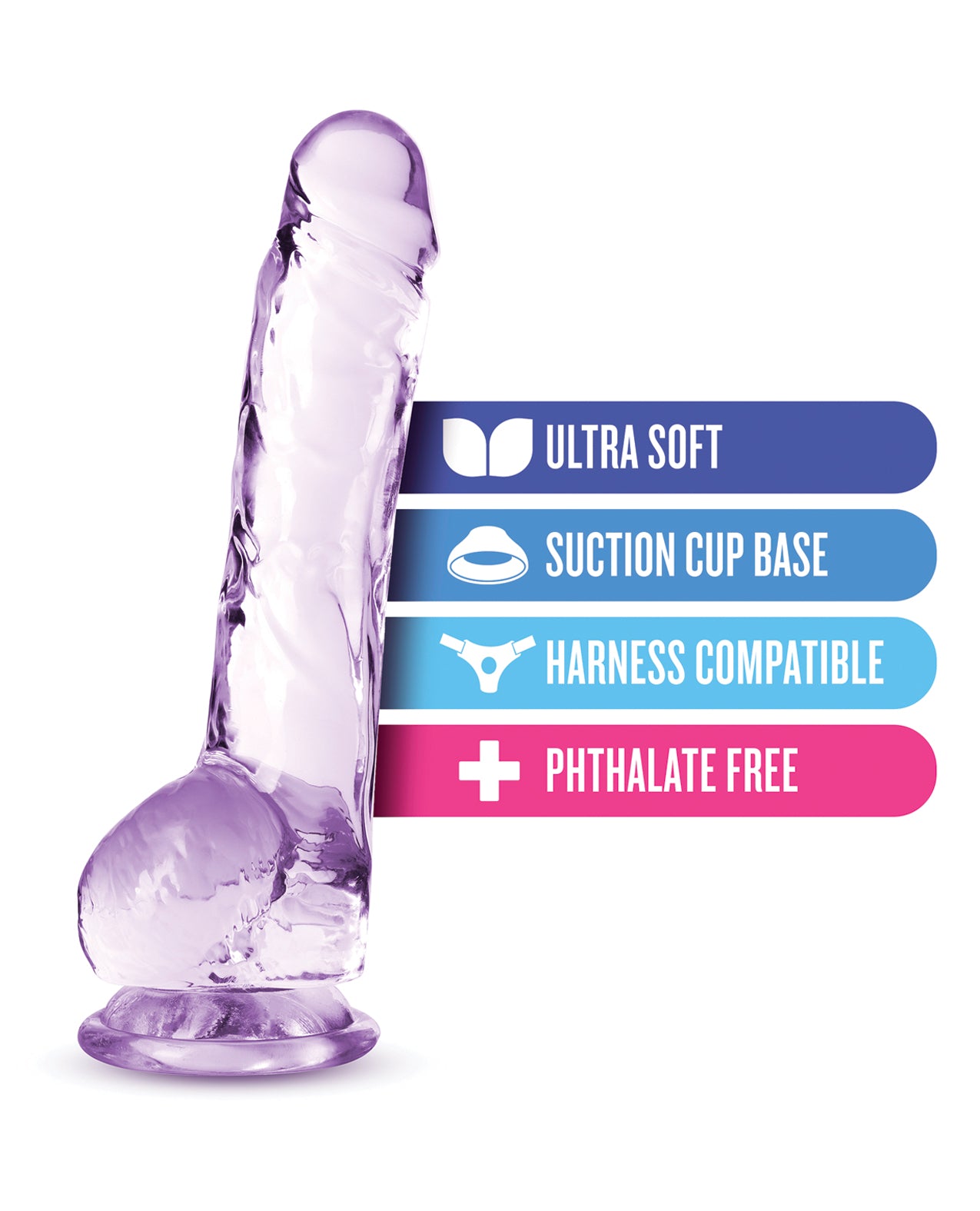 Blush Naturally Yours 8 in. Crystalline Adult Toy, Amethyst