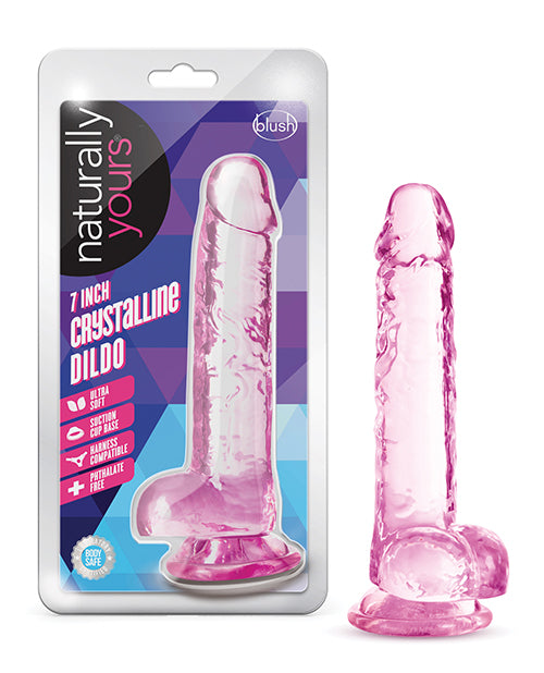 Blush Novelties BL-51600 Naturally Yours Crystalline Dildo, 7-Inch Rose TPE