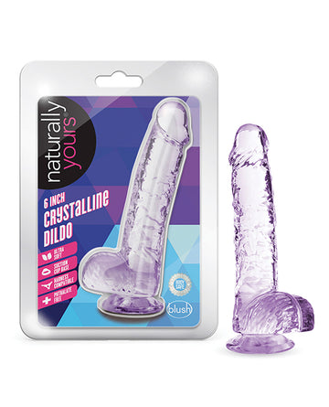 Blush Novelties BL-51701 Naturally Yours 6" Crystalline Dildo, TPE, Suction Base