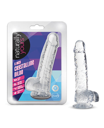 Blush Novelties BL-51709 Naturally Yours 6" TPE Dildo, Harness Compatible