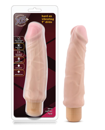 Blush Novelties BL-52203 Blush X5 Plus Hard On Vibrating Dildo, 9-Inch, Beige