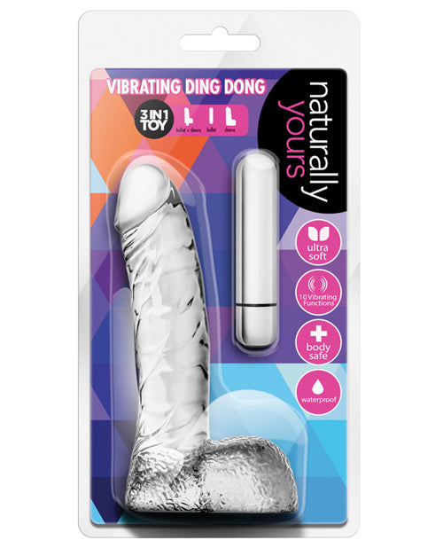 Blush Novelties BL-53712 Naturally Yours Vibrating Dong, Clear, TPE, 10 Function