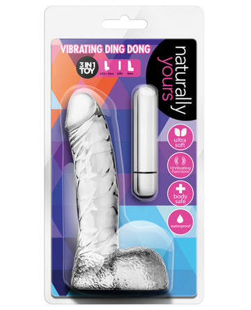 Blush Novelties BL-53712 Naturally Yours Vibrating Dong, Clear, TPE, 10 Function