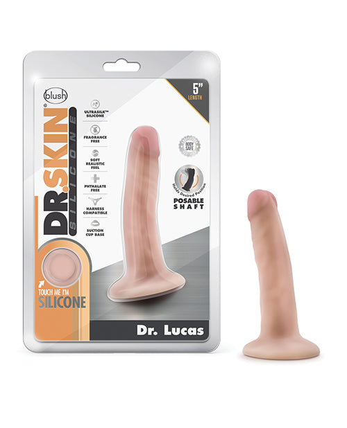 Blush Novelties Dr. Lucas 5.5" Poseable Silicone Dildo, Ivory