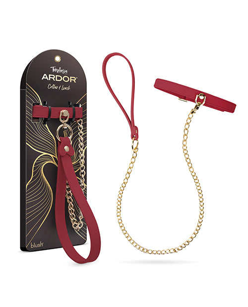 Blush Novelties BL-55548 Ardor Collar & Leash, Red, Body-Safe Silicone
