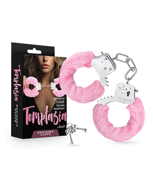 Blush Novelties BL-55600 Temptasia Beginner Cuffs, Pink Faux Fur