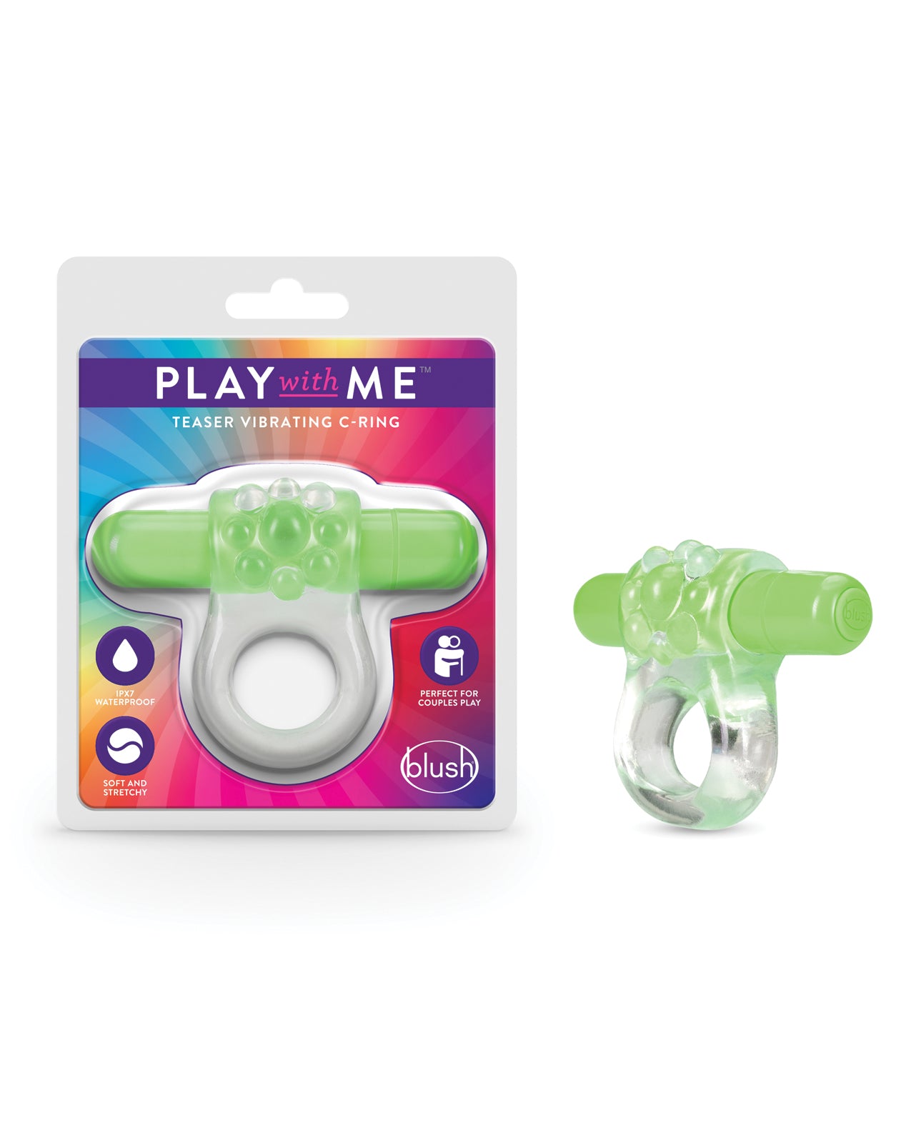 Blush Novelties BL-74122 Play With Me Teaser Vibrating C Ring, Green