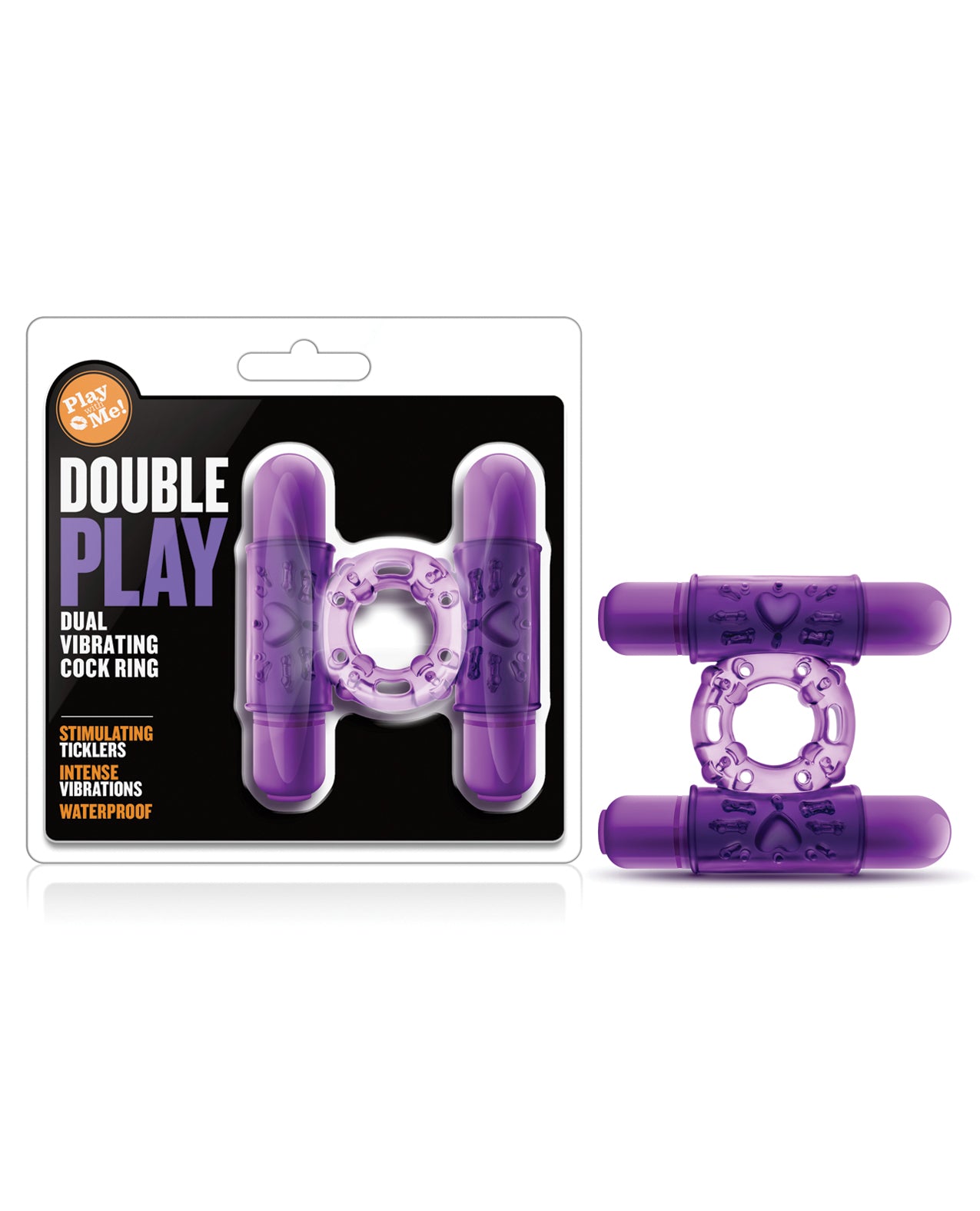 Blush Novelties BL-77101 Play With Me Dual Vibrating Cockring, Purple