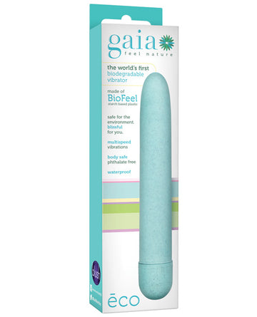 Blush Novelties BL-81902 Gaia Vibrator, Aqua, Biofeel, Multispeed