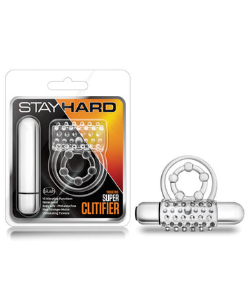 Blush Novelties BL-90912 Stay Hard Super Clitifier Cock Ring, Clear, TPE