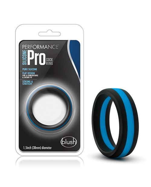 Blush Novelties BL-91102 Performance Silicone Cock Ring, Black/Blue
