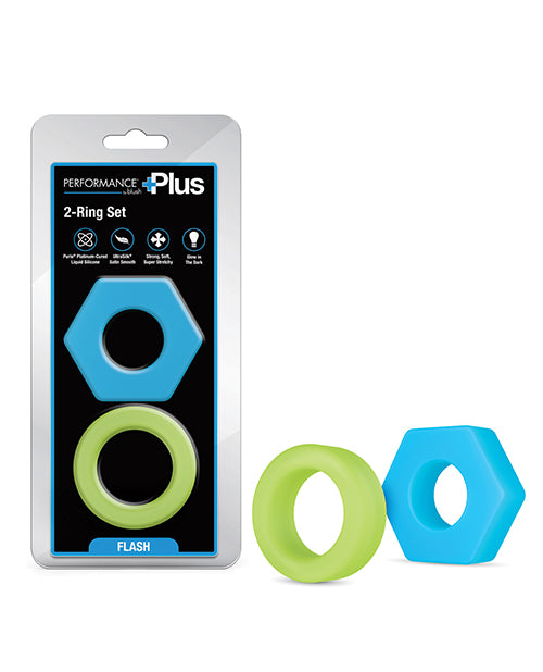 Blush Novelties BL-92022 Performance Plus Flash, Glow Silicone Ring Set