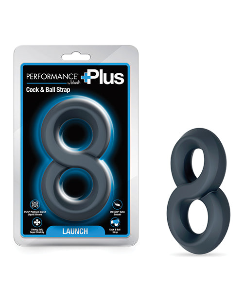 Blush Novelties BL-92045 Performance Plus Dual Strap Ring, Black Silicone