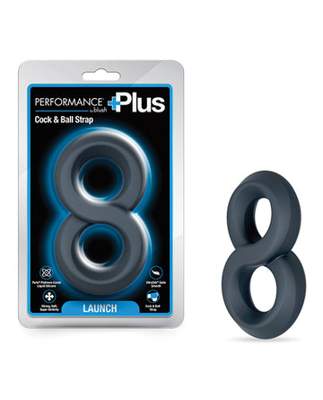 Blush Novelties BL-92045 Performance Plus Dual Strap Ring, Black Silicone
