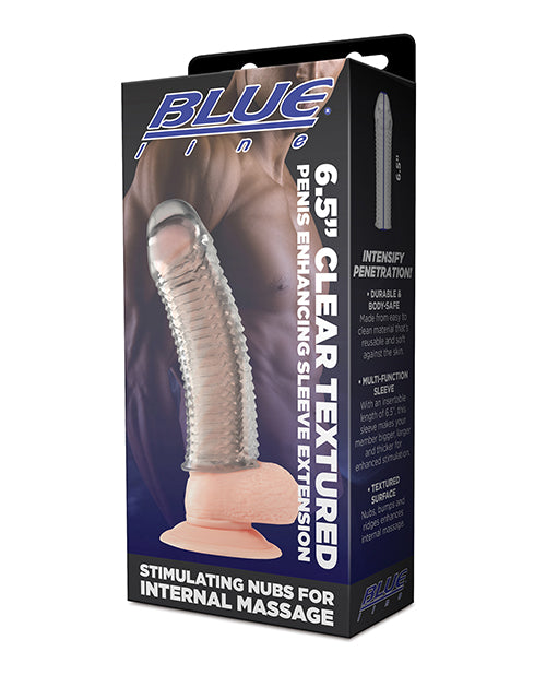 Electric BLM4025 Blue Line 6.5" Textured Penis Enhancing Sleeve Extension, TPE