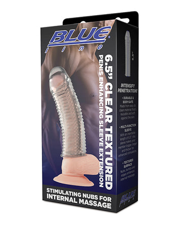 Electric BLM4025 Blue Line 6.5" Textured Penis Enhancing Sleeve Extension, TPE