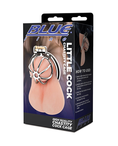 Electric Eel Blue Line Chastity Cage, Stainless Steel, 2.75-inch