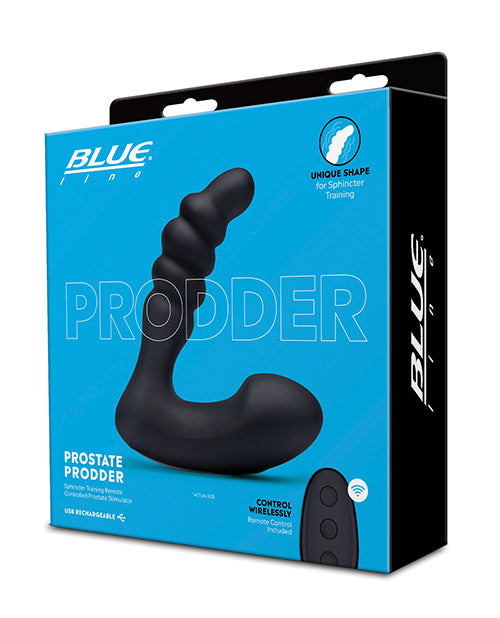 Blue Line Vibrating Prostate Prodder, Dual Motor with Remote Control