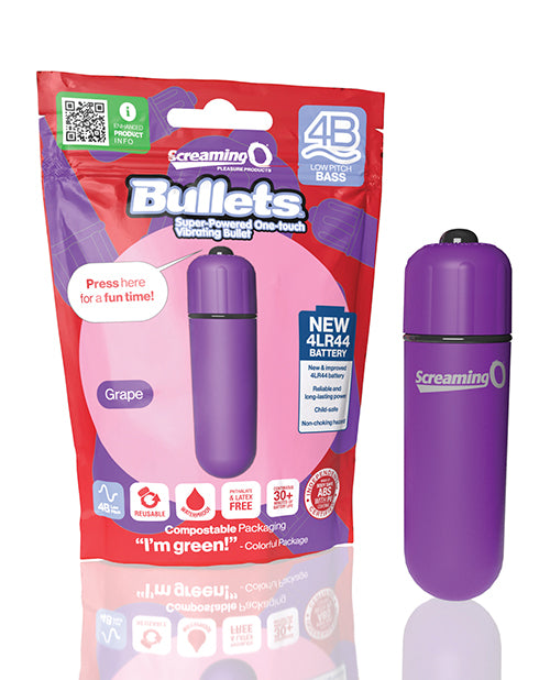 Screaming O 4BBUL-GP 4B Bullet Vibrating Massager, Purple, 5 Speeds