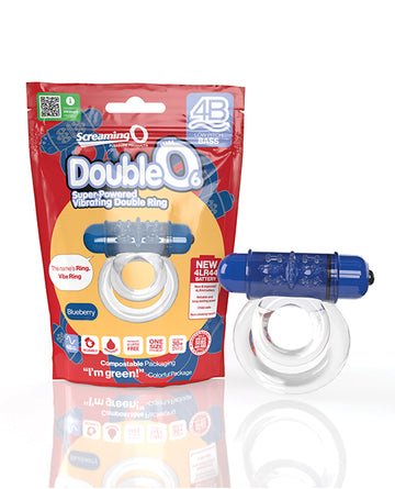 Screaming O 4BD6-BB 4B DoubleO 6 Vibrating Blue Double Ring