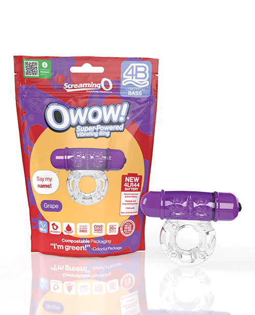 Screaming O 4BOW-GP OWow Vibrating Ring, 5 Speeds, Purple Grape