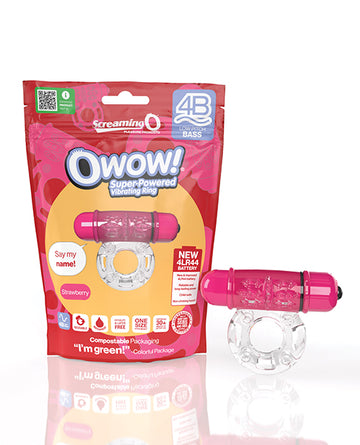 Screaming O 4BOW-ST OWow Strawberry Vibrating Ring, Pink