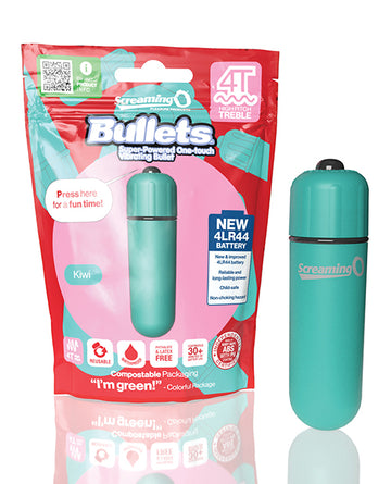 Screaming O 4TBUL-KW 4T Bullet Vibrating Massager, Teal, 5 Speeds