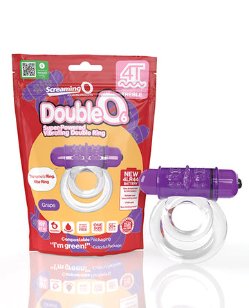 Screaming O 4TD6-GP 4T DoubleO 6 Grape Vibrating Double Ring, 5 Speeds