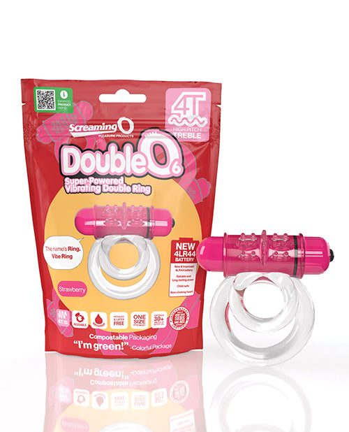 Screaming O 4TD6-ST 4T DoubleO 6 Strawberry Vibrating Ring, Pink