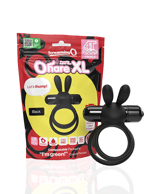 Screaming O Ohare XL Wearable Rabbit Vibe, Black, 5-Speed Silicone