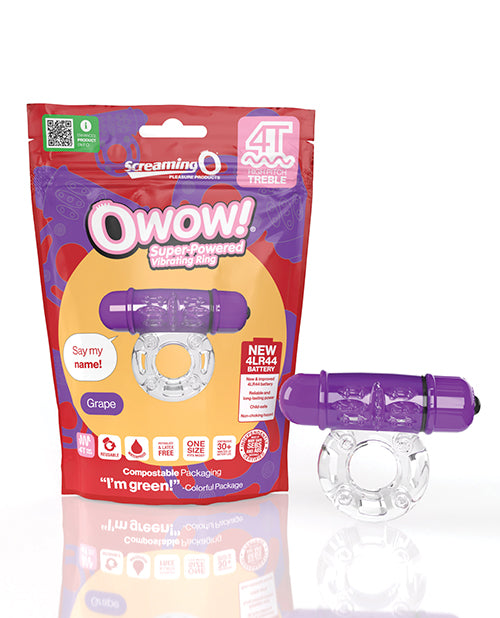 Screaming O 4TOW-GP 4T OWow Vibrating Ring, Grape
