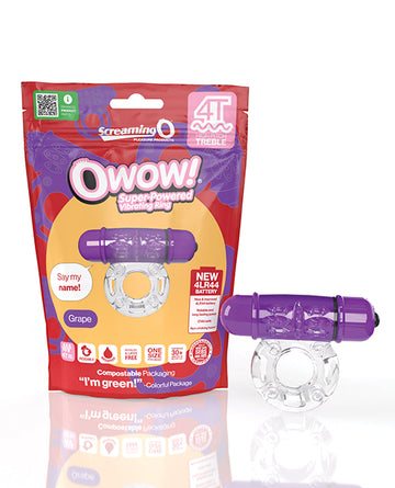 Screaming O 4TOW-GP 4T OWow Vibrating Ring, Grape