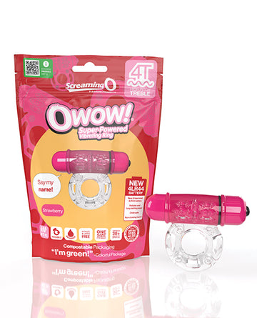 Screaming O 4TOW-ST OWow Vibrating Ring, Strawberry