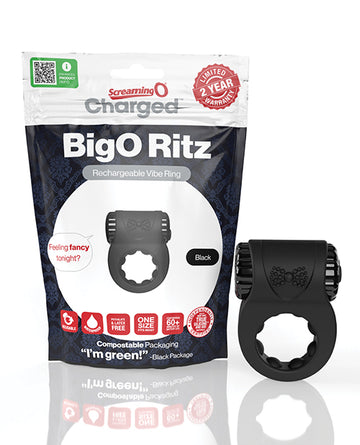 Screaming O ABR-BL Charged Big O Ritz, Rechargeable Vibe Ring