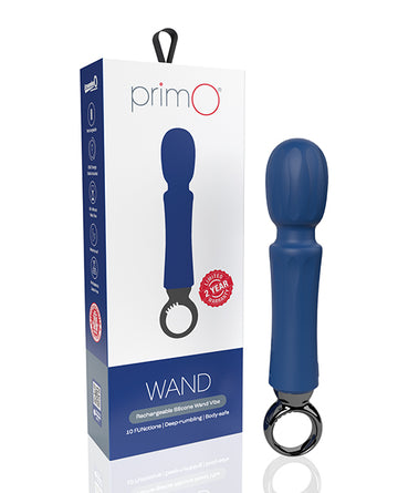 Screaming O AP1-BB PrimO Wand Vibrator, Blueberry, Blue, ABS/Silicone