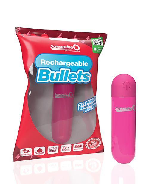 Screaming O Rechargeable Bullets - Pink, Waterproof