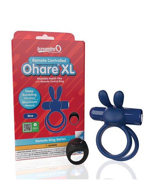 Bushman products Screaming O Ohare Remote Controlled Vibrating Ring, XL Blue
