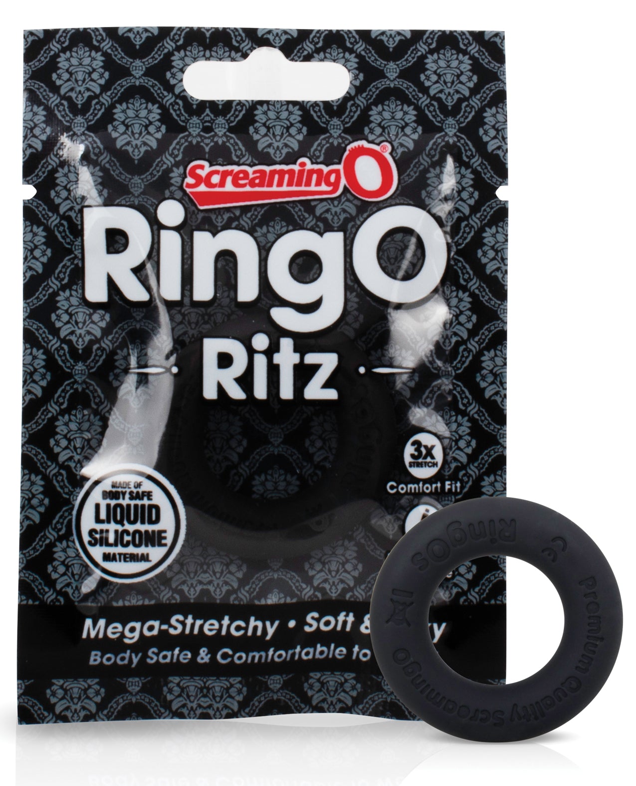 Screaming O RingO Ritz Erection Ring, Liquid Silicone - Black