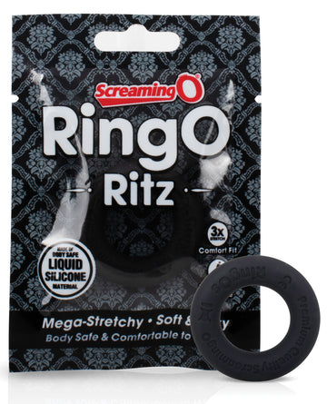 Screaming O RingO Ritz Erection Ring, Liquid Silicone - Black