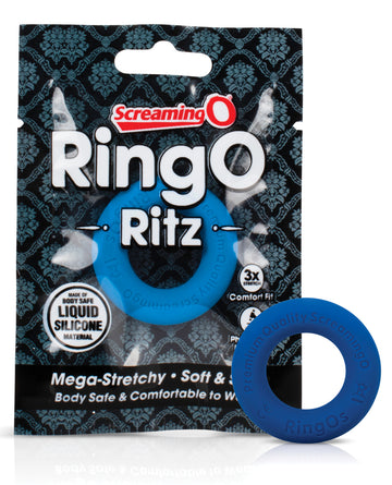 Screaming O LSR-BU RingO Ritz, Blue Silicone Fit Ring