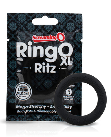 Screaming O LSX-BL RingO Ritz XL, Black Silicone Ring