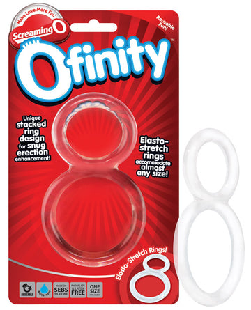 Screaming O OFY-C Ofinity Double Erection Ring, Clear, Stretchy, SEBS