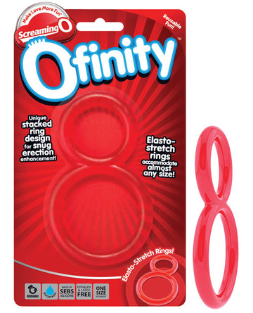 Screaming O OFY-R Ofinity Double Erection Ring, Red SEBS