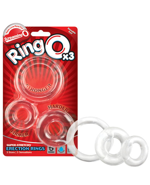 Screaming O RNGO3P-C RingO Erection Rings, Pack of 3, Clear